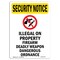 Signmission OSHA Security Sign, 10" Height, Rigid Plastic, Illegal On Property, Portrait OS-SN-P-710-V-11707 - alternate 1